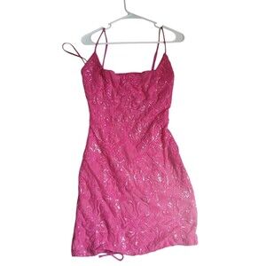 Windsor Pink Sequin Mini Dress Women Size /S Bodycon Party Club Dress